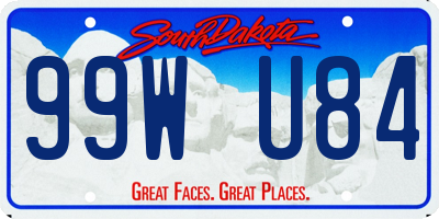 SD license plate 99WU84