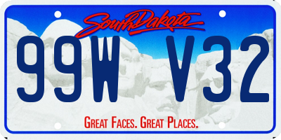 SD license plate 99WV32