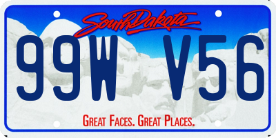 SD license plate 99WV56