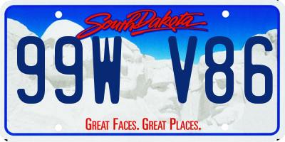 SD license plate 99WV86