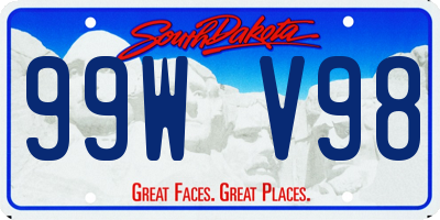 SD license plate 99WV98