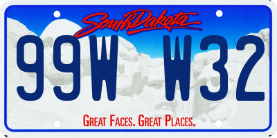 SD license plate 99WW32