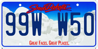 SD license plate 99WW50
