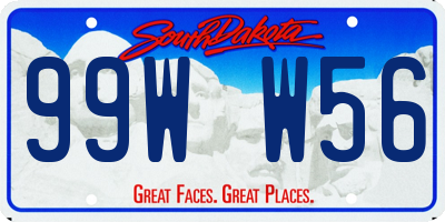 SD license plate 99WW56