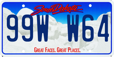 SD license plate 99WW64