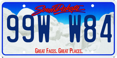 SD license plate 99WW84