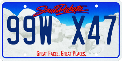 SD license plate 99WX47