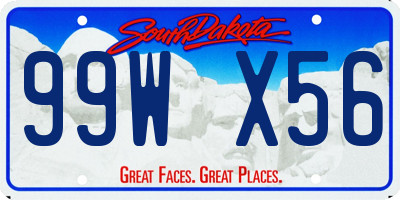 SD license plate 99WX56