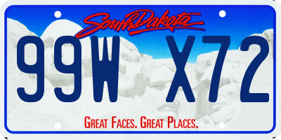 SD license plate 99WX72