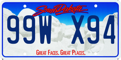 SD license plate 99WX94
