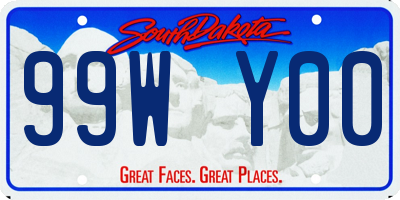 SD license plate 99WY00