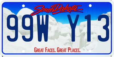 SD license plate 99WY13