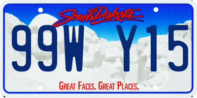 SD license plate 99WY15