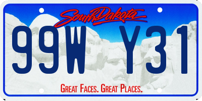 SD license plate 99WY31