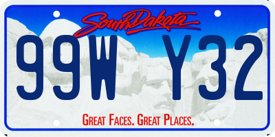SD license plate 99WY32