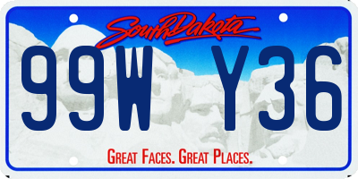 SD license plate 99WY36