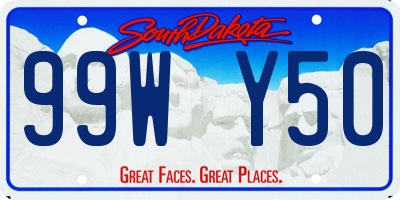 SD license plate 99WY50