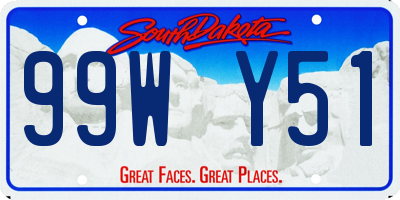 SD license plate 99WY51