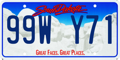 SD license plate 99WY71