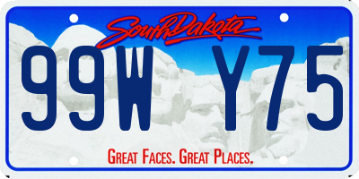SD license plate 99WY75