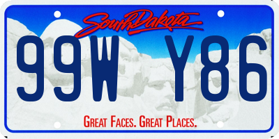 SD license plate 99WY86