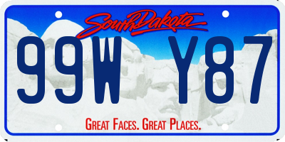 SD license plate 99WY87