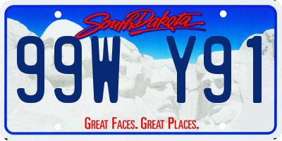 SD license plate 99WY91