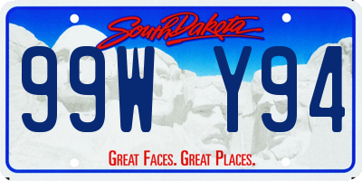 SD license plate 99WY94