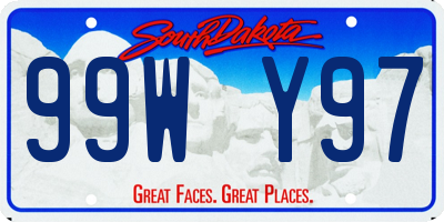 SD license plate 99WY97