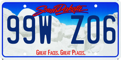 SD license plate 99WZ06