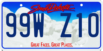 SD license plate 99WZ10