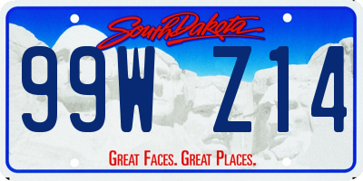 SD license plate 99WZ14