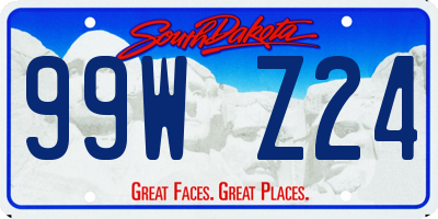 SD license plate 99WZ24