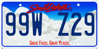 SD license plate 99WZ29