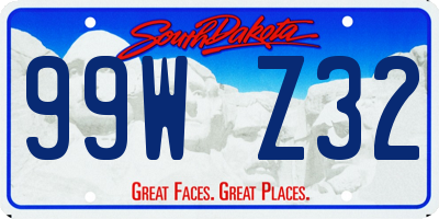 SD license plate 99WZ32