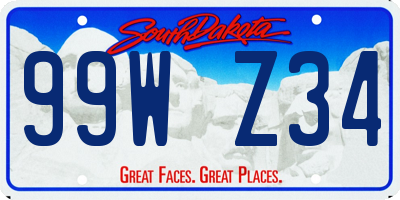 SD license plate 99WZ34