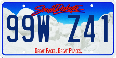 SD license plate 99WZ41