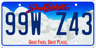 SD license plate 99WZ43