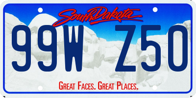 SD license plate 99WZ50