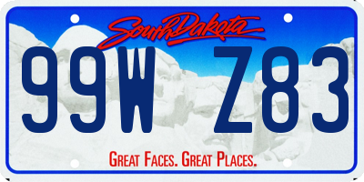 SD license plate 99WZ83