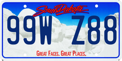 SD license plate 99WZ88
