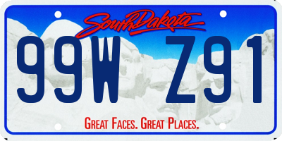 SD license plate 99WZ91