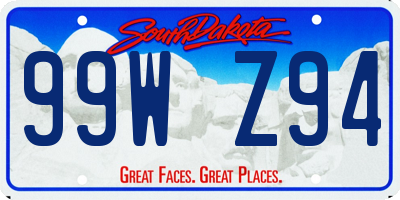 SD license plate 99WZ94