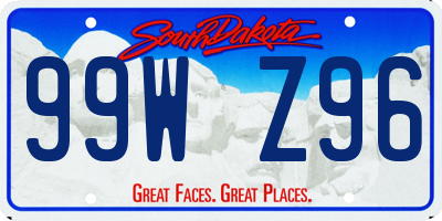SD license plate 99WZ96
