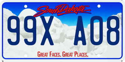 SD license plate 99XA08