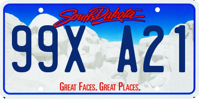 SD license plate 99XA21