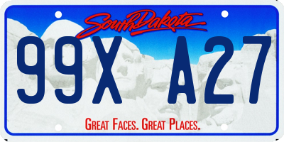 SD license plate 99XA27