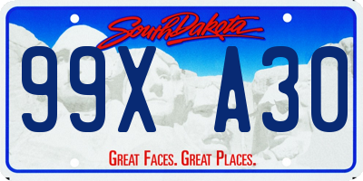 SD license plate 99XA30