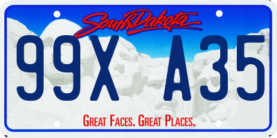 SD license plate 99XA35
