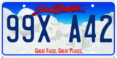 SD license plate 99XA42